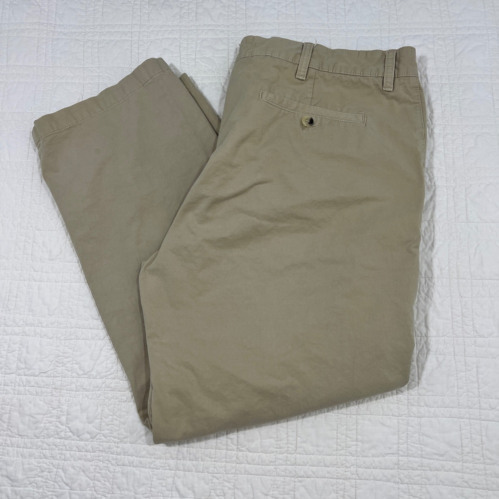 Charleston Threads Mens 40x30 Khaki Chino Pants Straight‎ Leg Tan Preppy READ